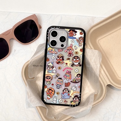 春日部防卫队Fighting｜可爱卡通ins超火哭娃嘟嘟脸女孩适用苹果16手机壳日韩古早萌物iphone15promax14/13