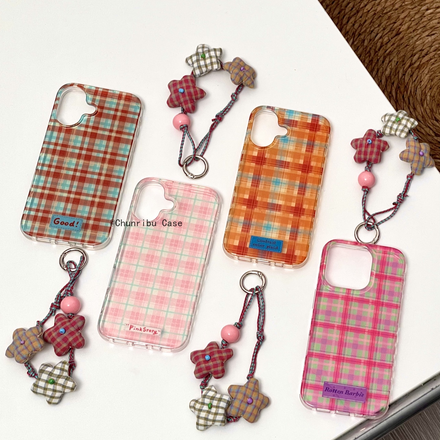 春日部防卫队Fighting｜日韩小清新简约高级感ins风暖色花朵挂绳适用苹果16promax手机壳秋冬iphone15/14/13