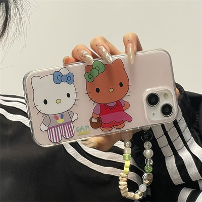 粉底两只HelloKitty手机壳