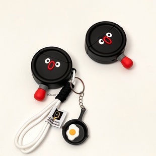春日部防卫队Fighting｜硅胶平底锅pingu企鹅ins适用苹果airpods1/2/3耳机保护套pro二代新3防摔吊坠日韩流行