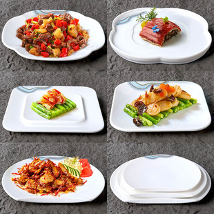 密胺仿瓷餐具寿司糕点商用摆盘中式特色塑料平盘西餐牛排鹅肝方盘