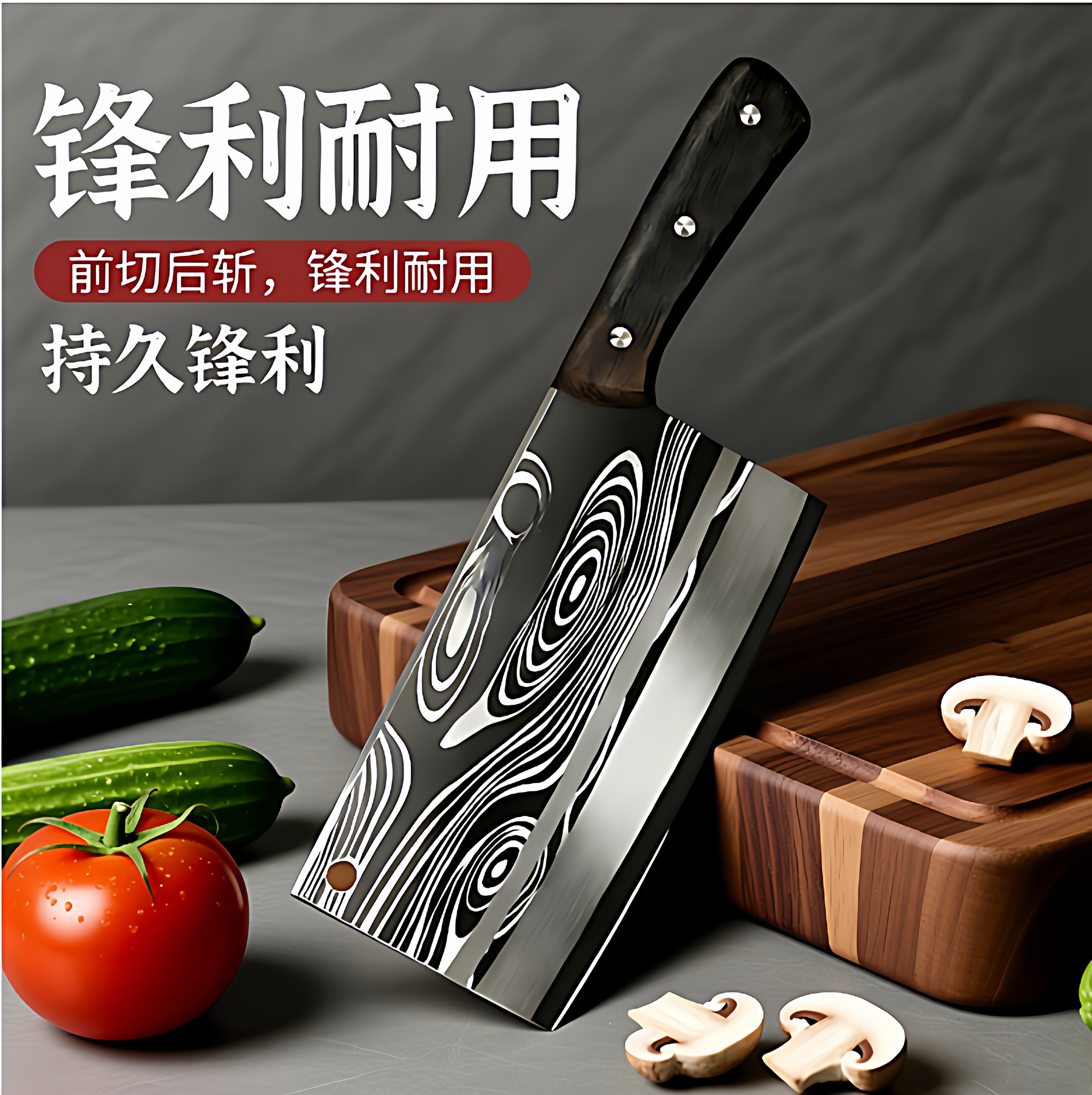 瑞士进口斩切刀加宽加厚高硬度斩鸡鸭鹅菜刀家用切片刀砍骨两用刀