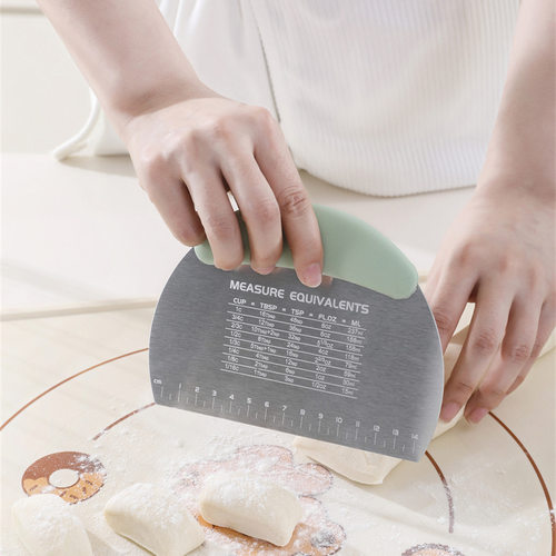 MEGOES带刻度切面刀家用食品级刮刀切面刀加厚不锈钢分割烘培工具