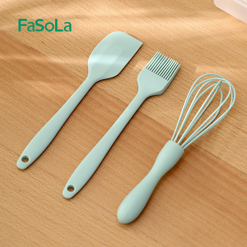 FaSoLa硅胶刮刀烘焙工具套装耐高温一体式奶油刮板烧烤刷子油刷