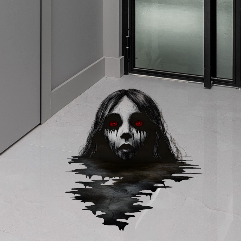 万圣节恐怖地贴3D立体道具装饰贴画贴纸商场门店室内酒吧场景布置图片