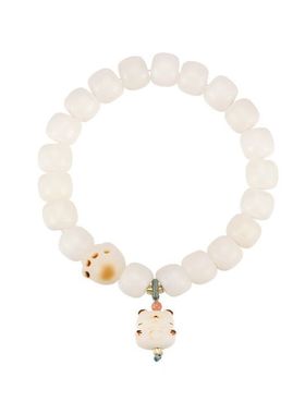 一念猫咪奶豆炭烧猫爪菩提根手串烤色绕指柔文玩手链女生