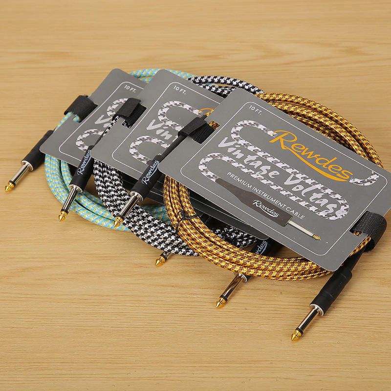 吉他6.5双编织头高品质3米音频线拾音器电吉他音响高保真连接线