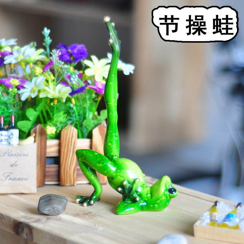 淘宝货源代发招募分销树脂品瑜伽系列节操蛙摆件礼品