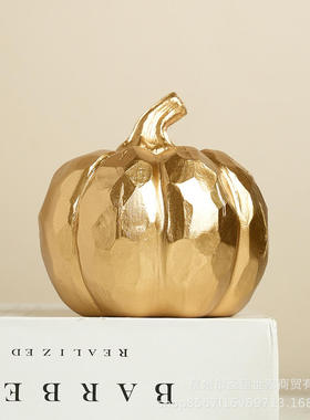 跨境仿真橱柜南瓜蔬菜厂家直销展示金箔道具摄影拍摄假南瓜模型