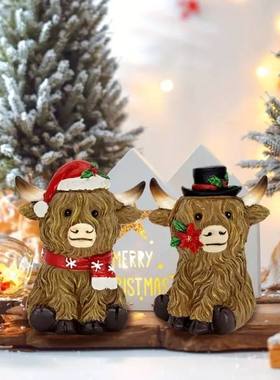 圣诞节高地花园牦牛树脂品摆件家居装饰品桌面装饰礼物