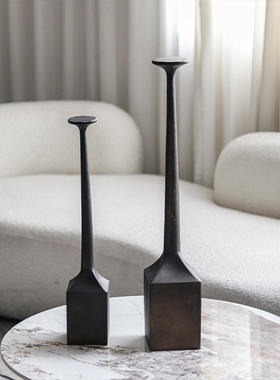 美式乡村摆件高脚装饰烛台复古仿古餐桌蜡装饰底座样板房酒店饰品