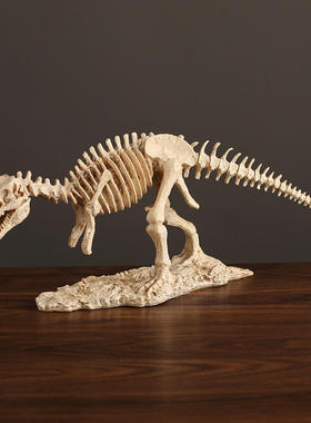 现代北欧恐龙仿真树脂霸王龙模型化石骨架教具陈列动物摆件装饰品