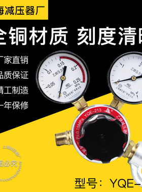 乙炔减压器YQE-213上海减压器厂减压阀调压器稳压阀 乙炔表压力表