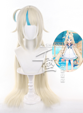 【千型】 小鲨鱼Gura转生Sameko Saba cos假发 玉米须双马尾