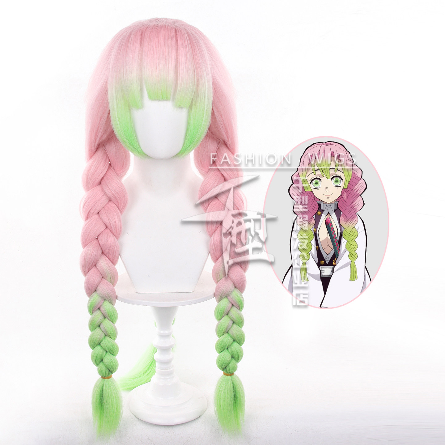 千型鬼灭之刃甘露寺蜜璃cos假发