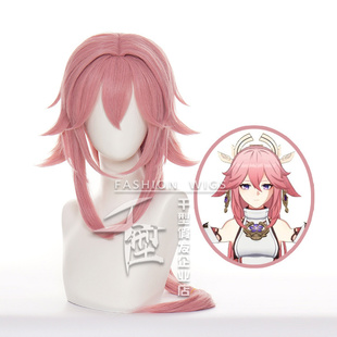 【千型】 原神 八重神子 cos假发 稻妻城 仿真头皮 两侧反翘