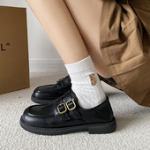 jk单鞋 网红同款 子 英伦风软妹平底豆豆鞋 女乐福鞋 2025新款 小皮鞋