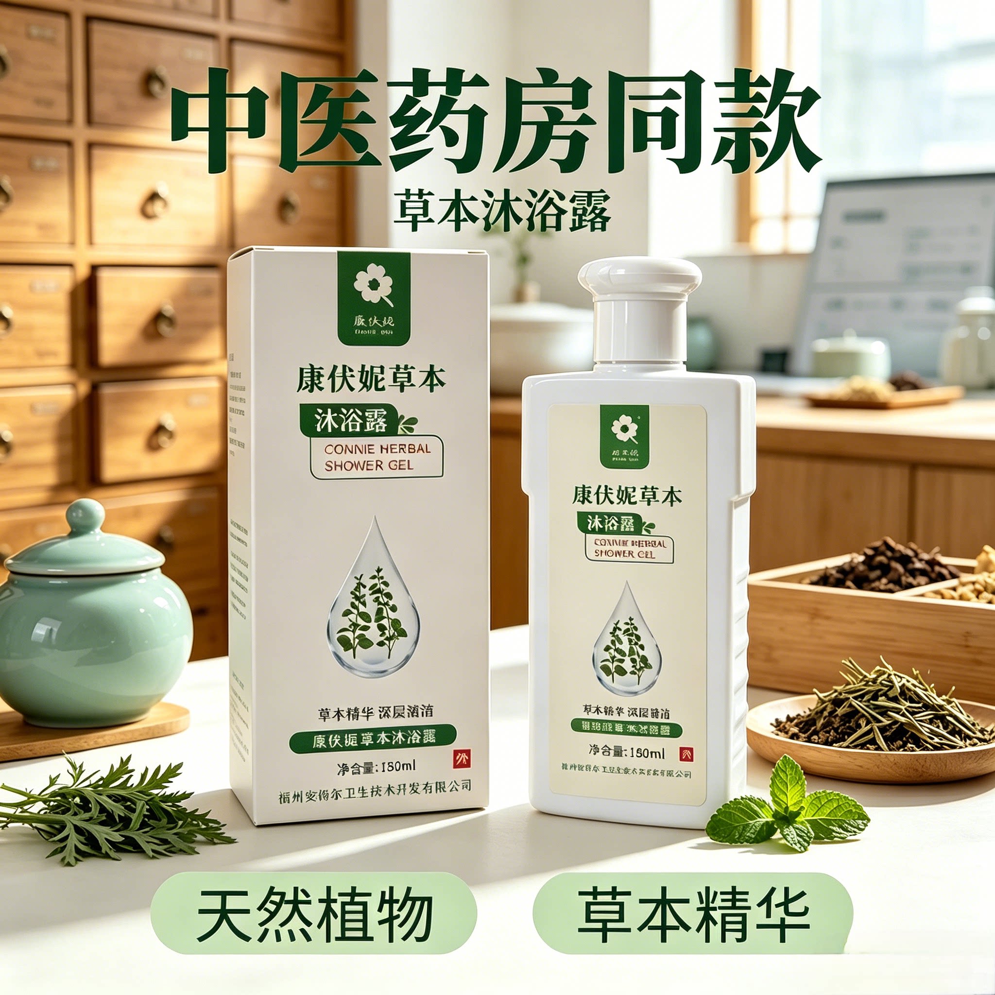 天然草本沐浴露 清凉清爽 全身皮肤瘙痒清洁 植物精华男女通用