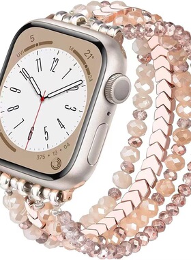 适用苹果applewatch38mm42mm表带智能手表表带黑胆石弹力