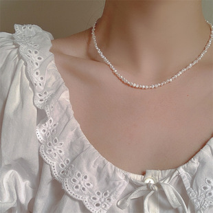 【天然巴洛克 珍珠项链】VividEon 女复古宫廷百搭法式轻奢锁骨链