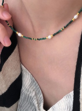 VividEon珍珠925银锁骨链女项链