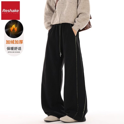 华菲型格冬季潮牌加绒男士休闲裤