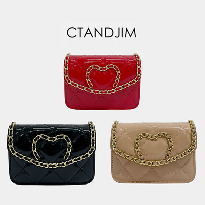 CTANDJIM漆皮菱格散钱包
