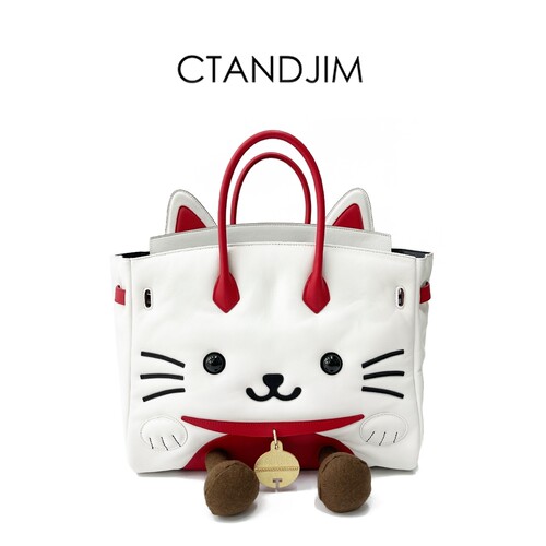 CTANDJIM大集合小精灵头层牛皮手提包 斜挎包