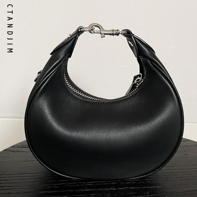 CTANDJIM敲可爱头层牛皮甜甜圈手拎包斜挎包散钱包