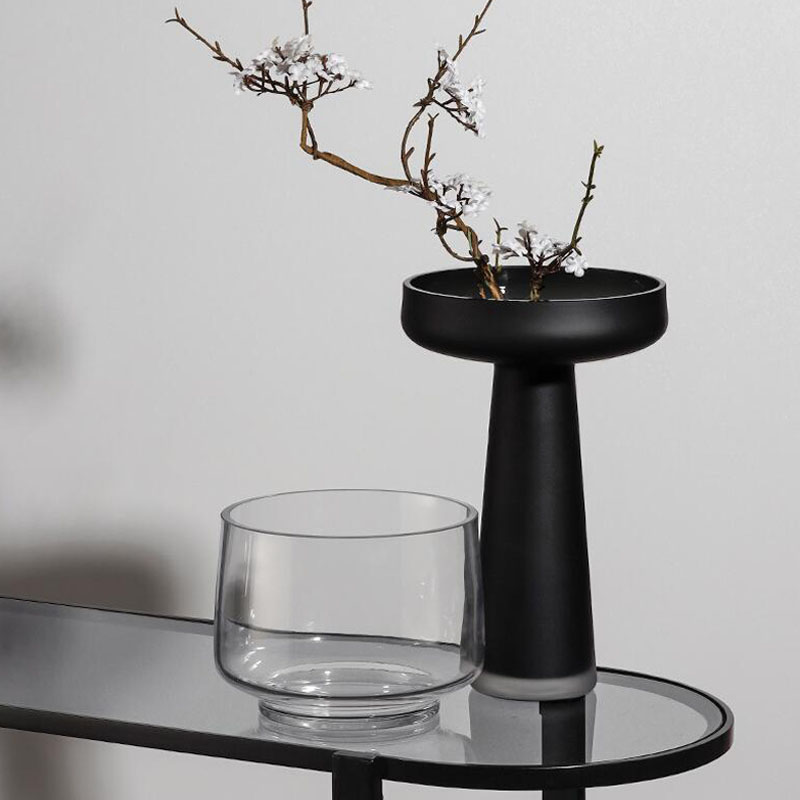 磨砂玻璃摆件样板房干花装饰品