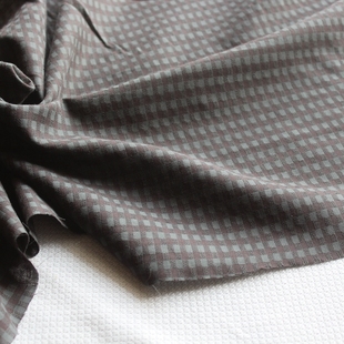 服装 黑绿色织提花衬衫 面料140cm宽1米价 纯棉布料笔款 新品