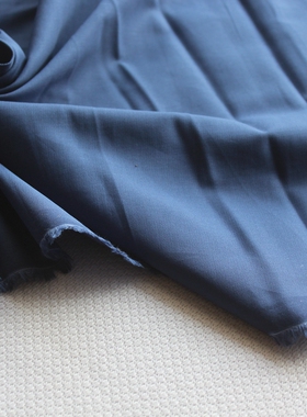 新品棉麻布料深湖蓝色纯色素色简约垂重布头服装面料140*180cm