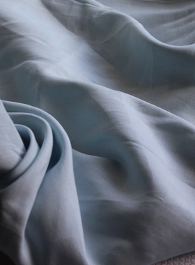 新品棉麻布料淡蓝色素色简约竹节纹中厚手工DIY服装面料1米价略脏