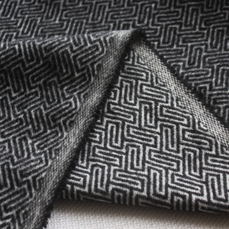 英伦风色织几何图羊毛混纺加厚秋冬大衣外套面料16元半米160cm宽