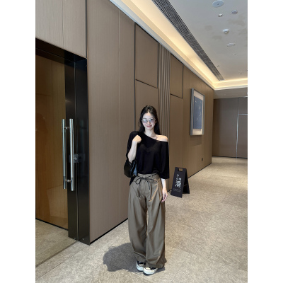 MOMENTHOME 裤型正好*韩式休闲百搭显瘦笔直西装阔腿裤女