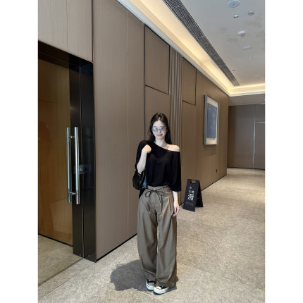 MOMENTHOME 裤型正好*韩式休闲百搭显瘦笔直西装阔腿裤女