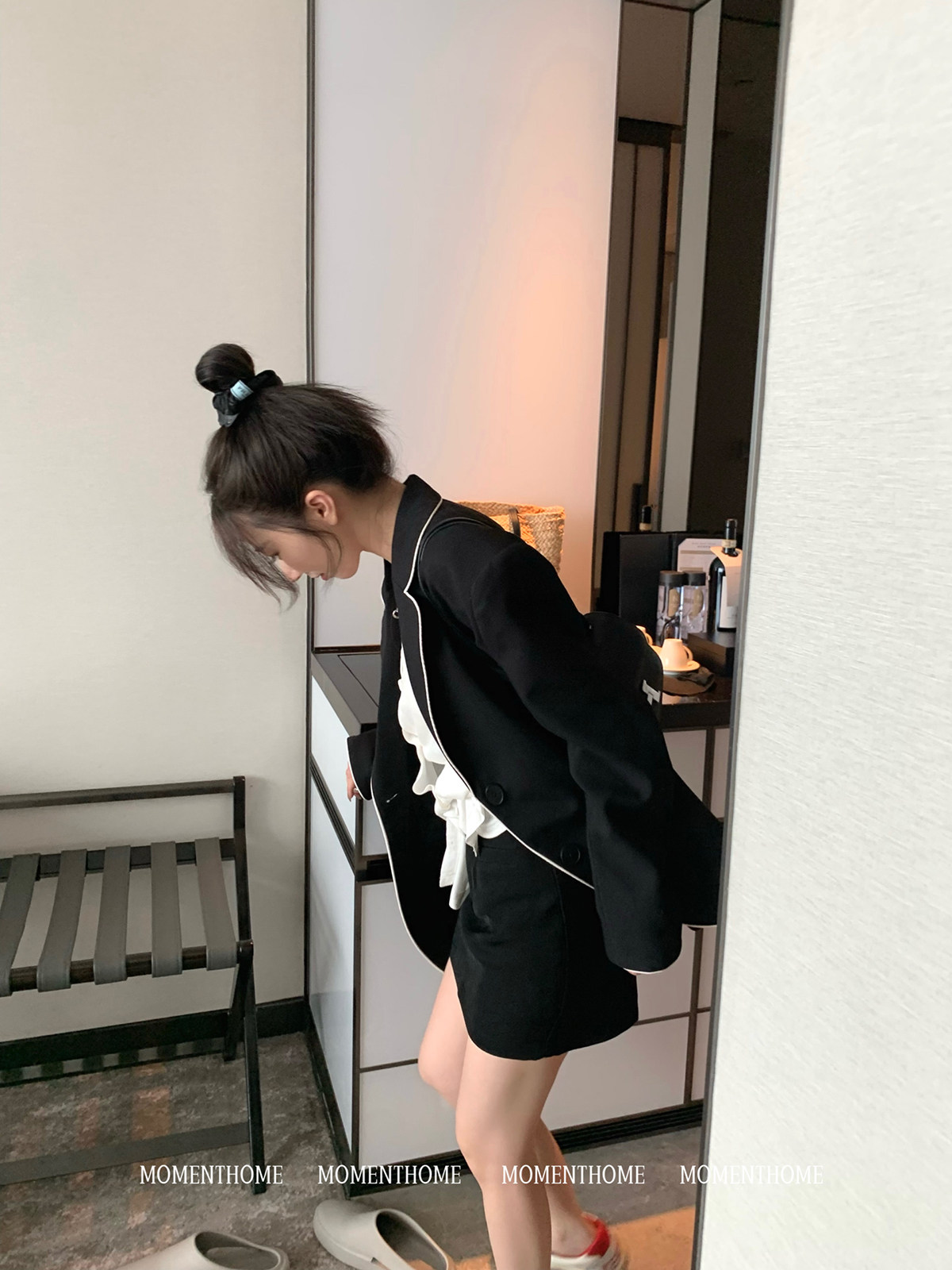 MOMENTHOME直筒西装短裙图片