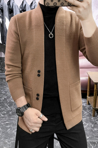 直播新款针织衫男休闲开衫外套欧洲站高品质夹克男式K1230-P60图片