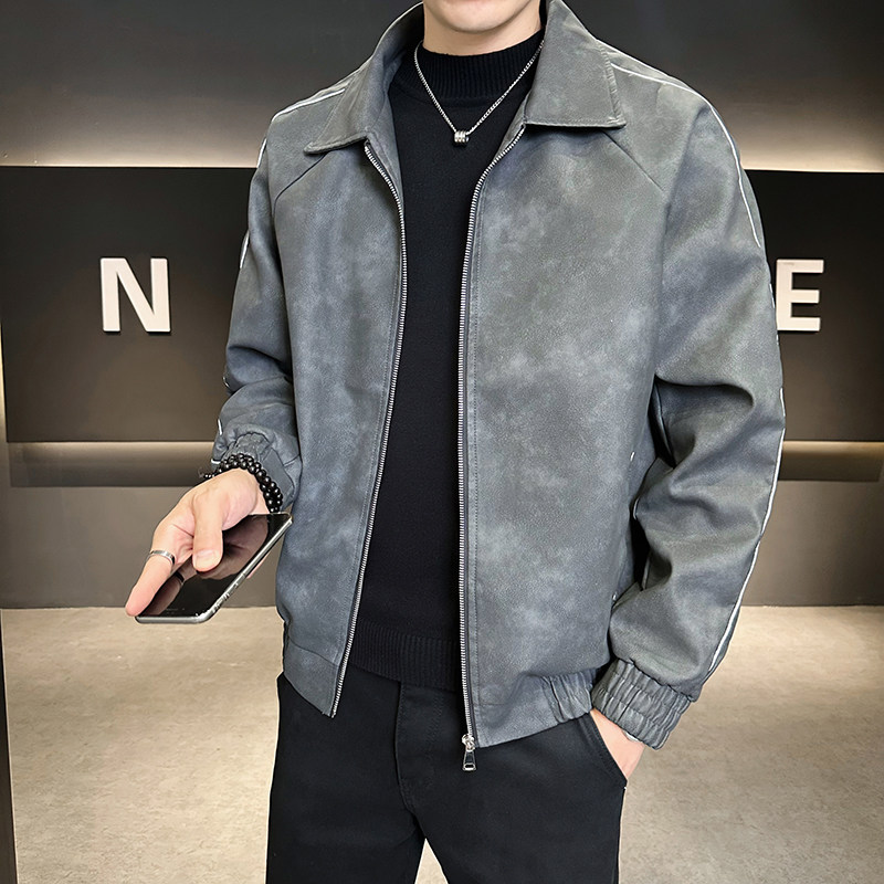 新款店主风皮衣男潮流休闲夹克外套大码男装9976-大码P93小码P85,男装皮衣,星座1207-1