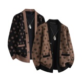 白底平铺针织衫男开衫外套韩版休闲夹克可二开K32398-P65，男装针织衫/毛衣，星座1207-1