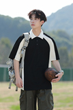 港风@宽松Polo衫男情侣中性男女T恤高端丝光冰爽棉K12-P45，男装Polo衫，星座1207-1