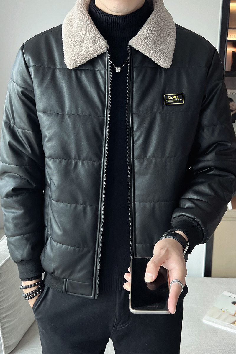 直播新款棉衣男羊羔绒皮棉衣店主风男装棉服皮衣PY989-P85,男装皮衣,星座1207-1