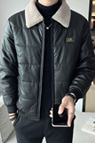 直播新款棉衣男羊羔绒皮棉衣店主风男装棉服皮衣PY989-P85，男装皮衣，星座1207-1