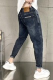 秋冬@牛仔裤男微锥弹力复古修身大码YKK拉链社会小伙NZK1180-P75，男装牛仔裤，星座1207-1