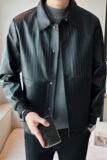 直播新款皮夹克男店主风皮衣男式外套翻领夹克男装主推PY8222-P95，男装夹克，星座1207-1