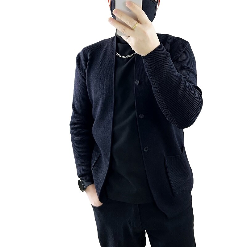 自拍@针织开衫男欧洲站精品外套轻奢网红款上衣KS128-P58,男装针织衫/毛衣,星座1207-1