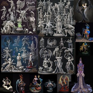 中世纪剿灭女巫黑魔法死灵诅咒猎魔人异端黎明桌游战棋子模型摆件