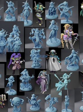 可爱哥布林地精妹子 龙与地下城NPC 跑团角色 桌游棋子 3D打印