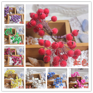 2016新款 仿真圣诞果小浆果玻璃珠 diy可爱森女花环材料 头饰配件