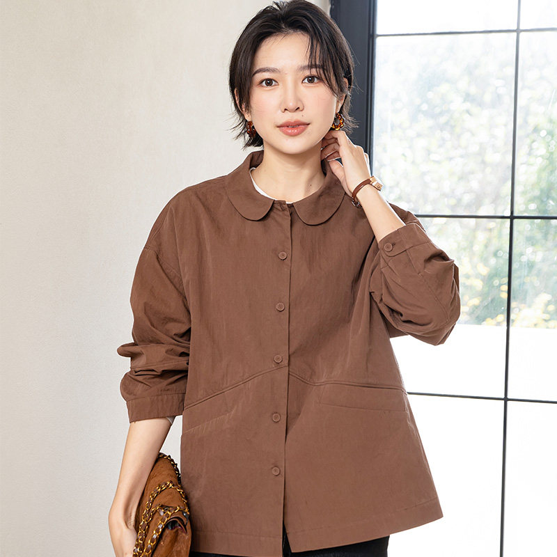 YUN韫春季宽松翻领衬衫外套女